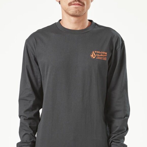 Volcom Workwear Long Sleeve Shirt - Black MENS XXL 2XL NEW TEE - Picture 1 of 4